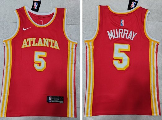 Atlanta Hawks #5 Dejounte Murray Jersey Red