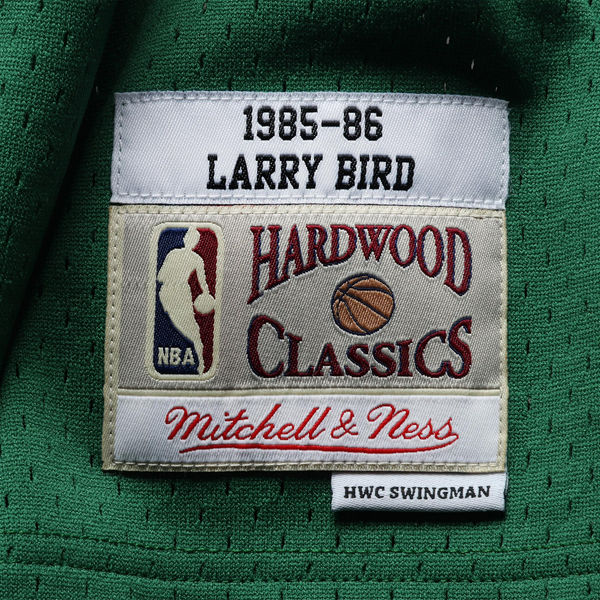 Men's Boston Celtics Larry Bird Mitchell & Ness Kelly Green 1985-86 Hardwood Classics Swingman Jersey